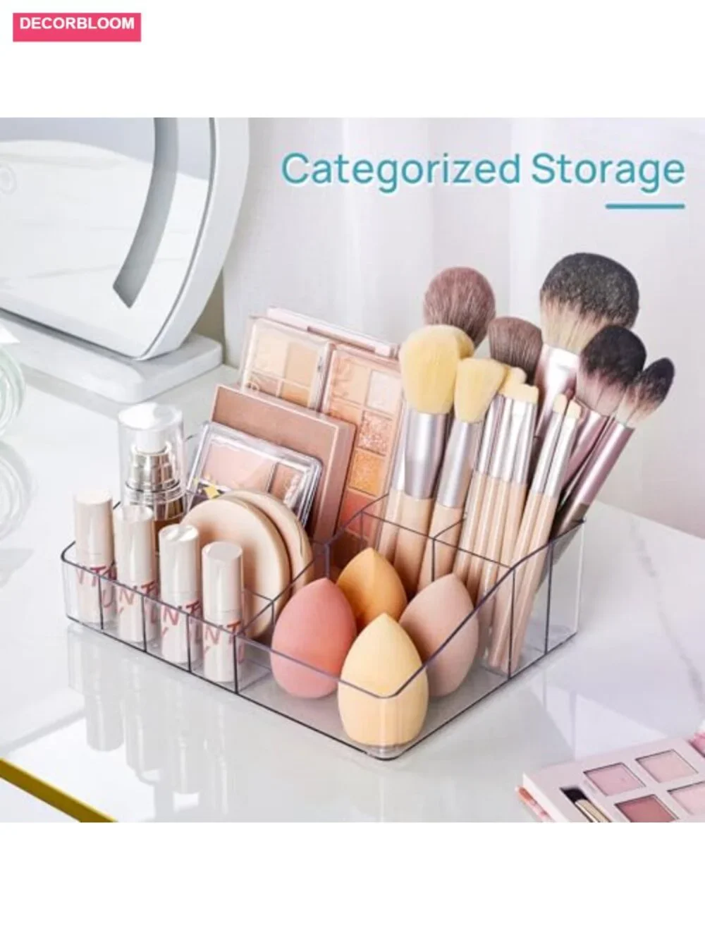 3 Tier Clear Makeup Organizer with 2 Drawers, Cosmetic Storage for Dresser